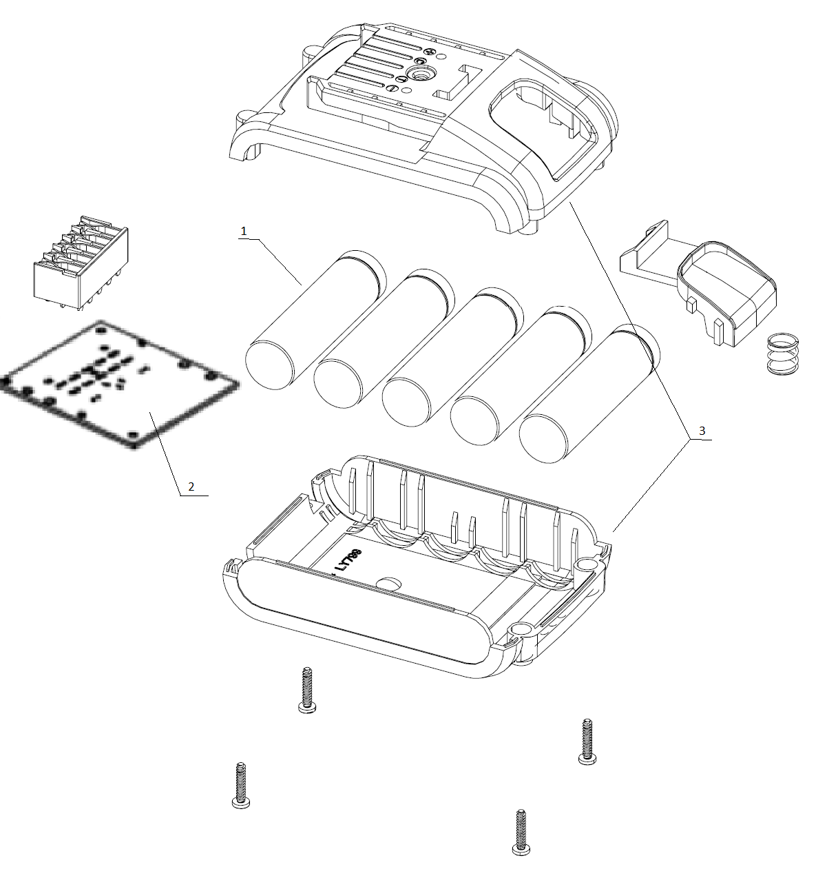 ЗУБР М1, 18 В, 1.5 А·ч, аккумуляторная батарея (АКБ-18-Ли 15М1) - разборная схема
